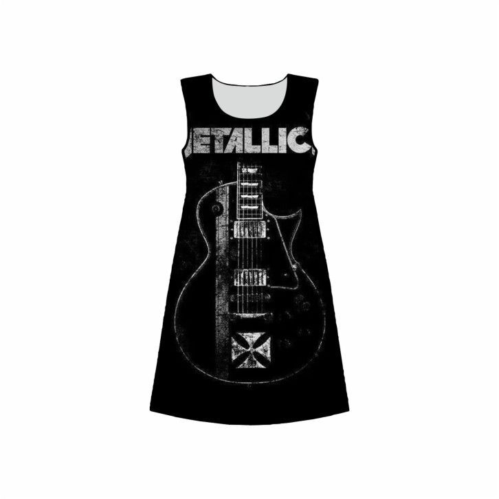Платье 3D с полной запечаткой Metallica, Металлика №2
