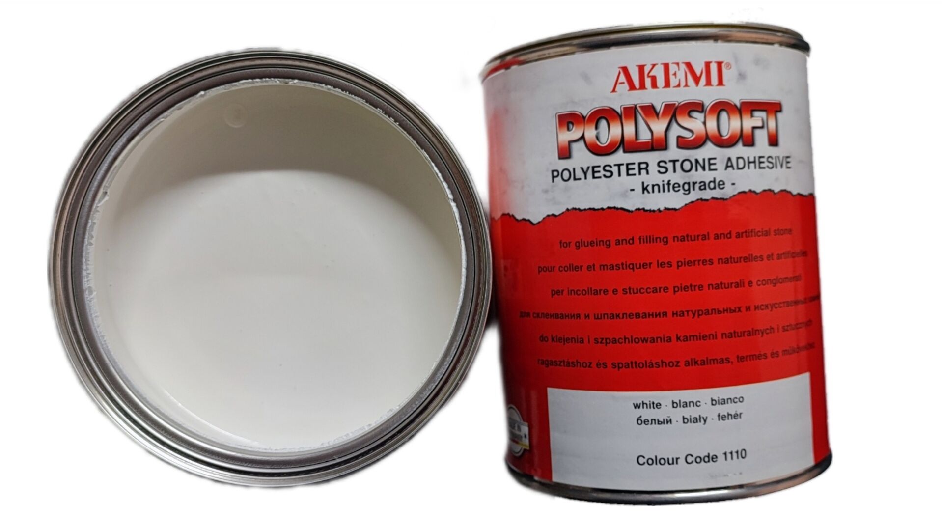 Каменная густая шпатлевка AKEMI Poly-Soft белая 1,7 кг.