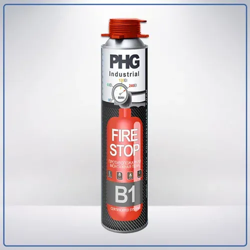Профессиональная огнестойкая полиуретановая пена PHG INDUSTRIAL B1 FIRE STOP ,1000 мл