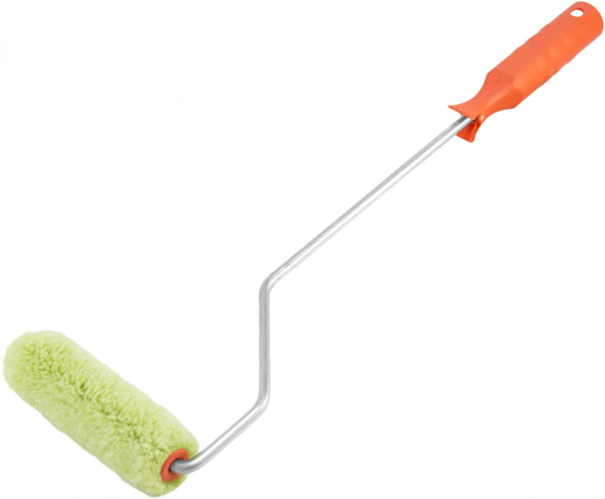 Валик mini DECOR полиакрил зеленый 100 мм, d 15 мм, бюгель 6 мм, ворс 12 мм, удлиненная ручка