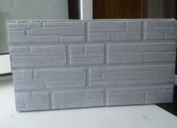 Блок рядовой фасад Ристэм рваный камень, 500х220х310 мм, кирпич, сланец, серый