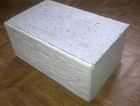 Блок рядовой фасад Ристэм рваный камень, 500х220х310 мм, кирпич, белый
