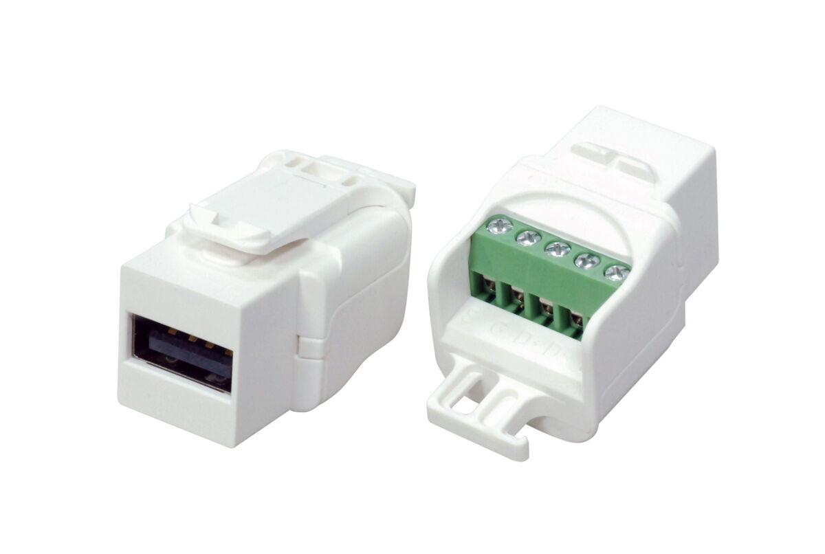 Вставка Hyperline KJ1-USB-A2-SCRW-WH