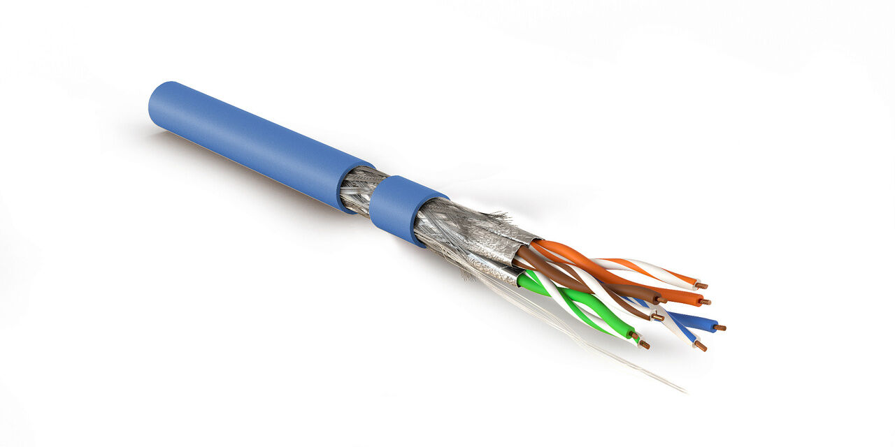 Кабель витая пара (LAN-кабель) Hyperline SFTP4-C7-S23-IN-LSZH-BL-500