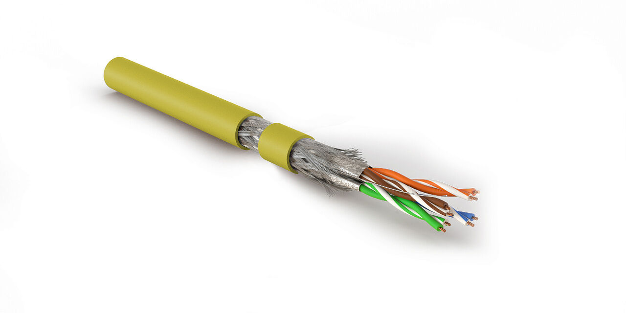 Кабель витая пара (LAN-кабель) Hyperline SFTP4-C7-P26-IN-LSZH-YL-500