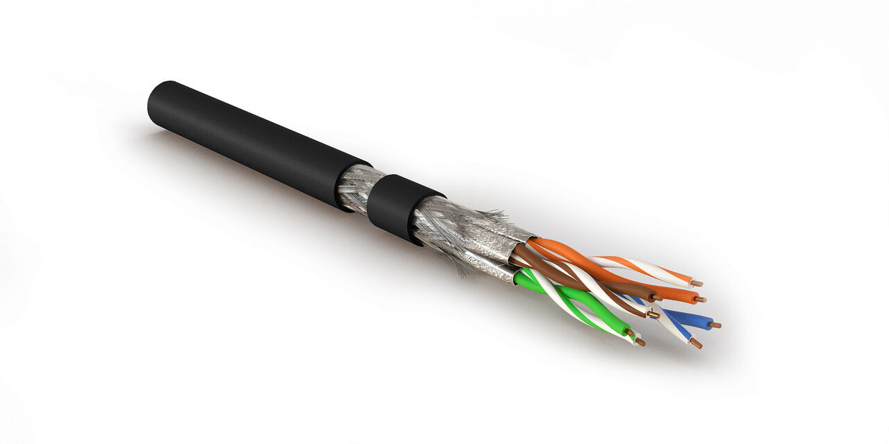 Кабель витая пара (LAN-кабель) Hyperline SFTP4-C8.1-S23-IN-LSZH-BK-500