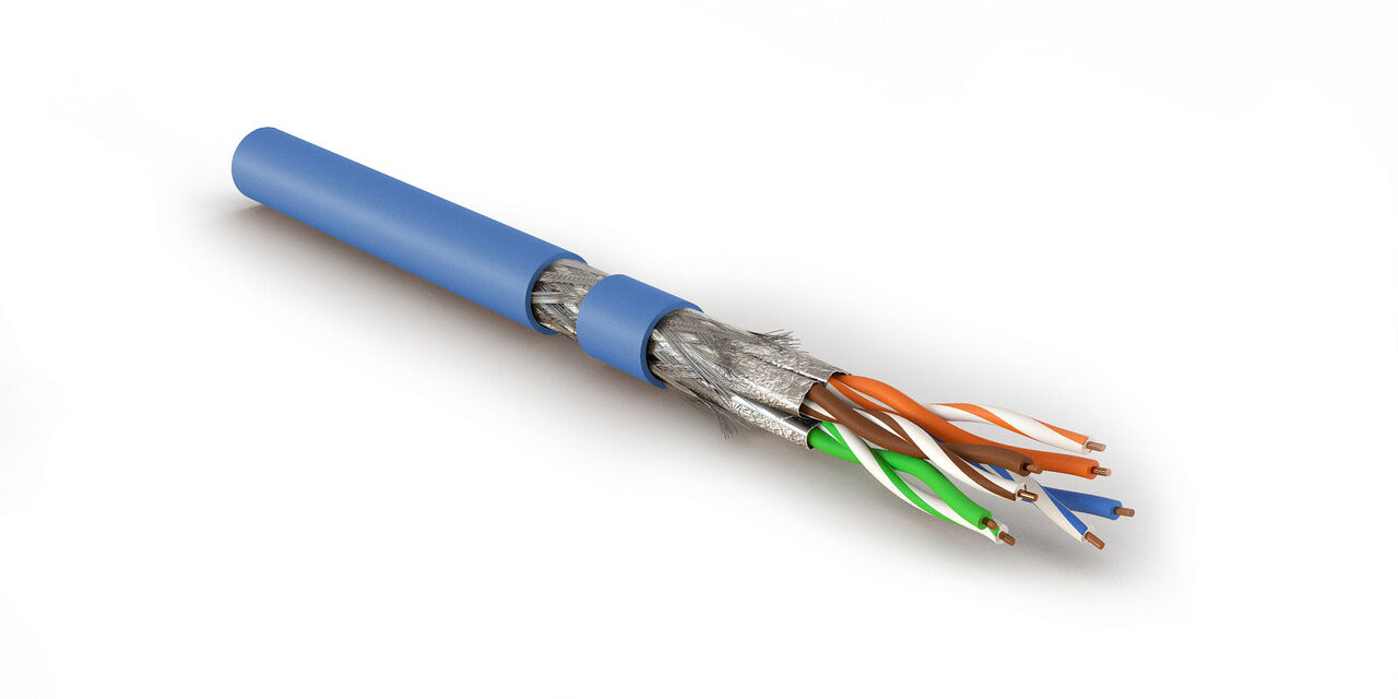 Кабель витая пара (LAN-кабель) Hyperline SFTP4-C8.1-S23-IN-LSZH-BL-500