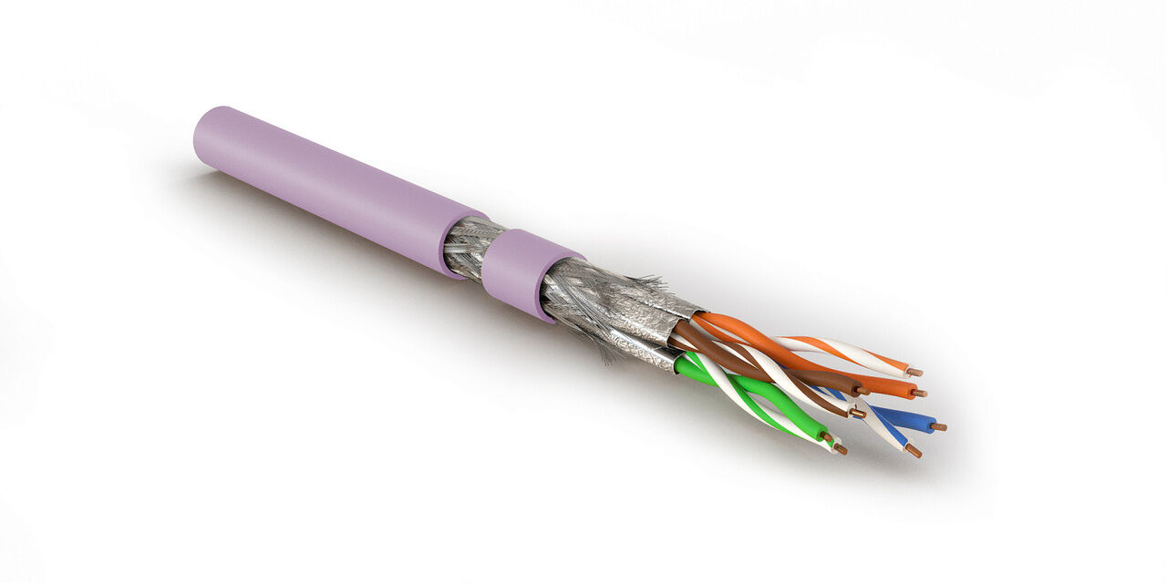 Кабель витая пара (LAN-кабель) Hyperline SFTP4-C8.1-S23-IN-LSZH-PK-500