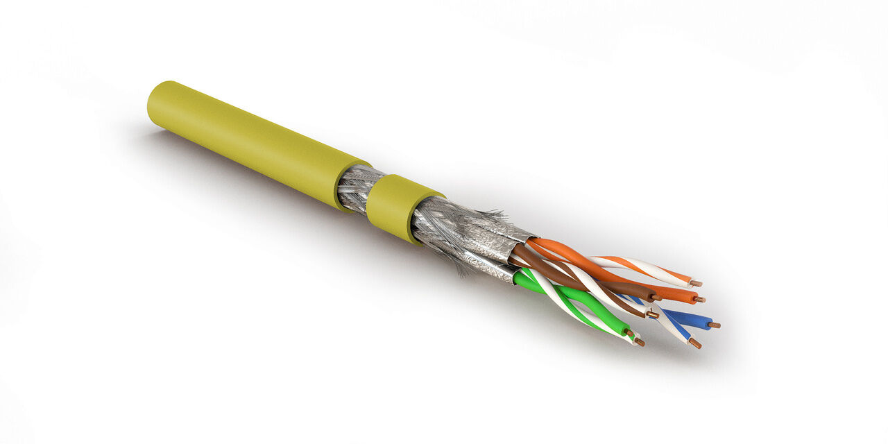 Кабель витая пара (LAN-кабель) Hyperline SFTP4-C8.1-S23-IN-LSZH-YL-500