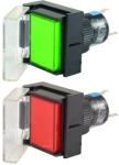 Кнопка AR-SD16-22CFDFG зеленая, 2НО+2НЗ, ≅220В