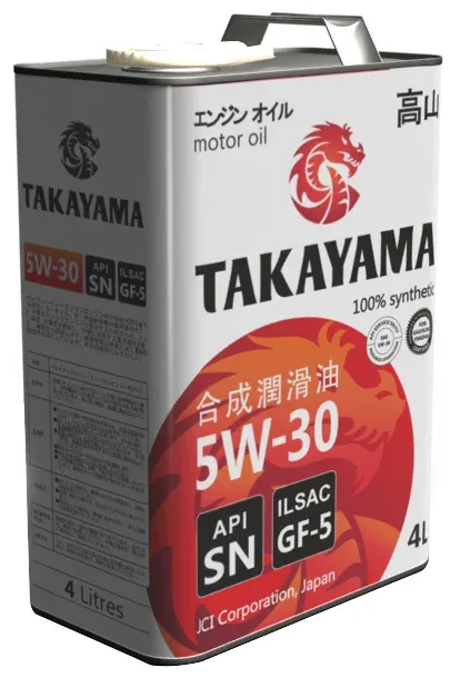 Масло моторное TAKAYAMA SAE 5W-30 ILSAC GF-5 API SN 4л синт. уп/4шт пластик