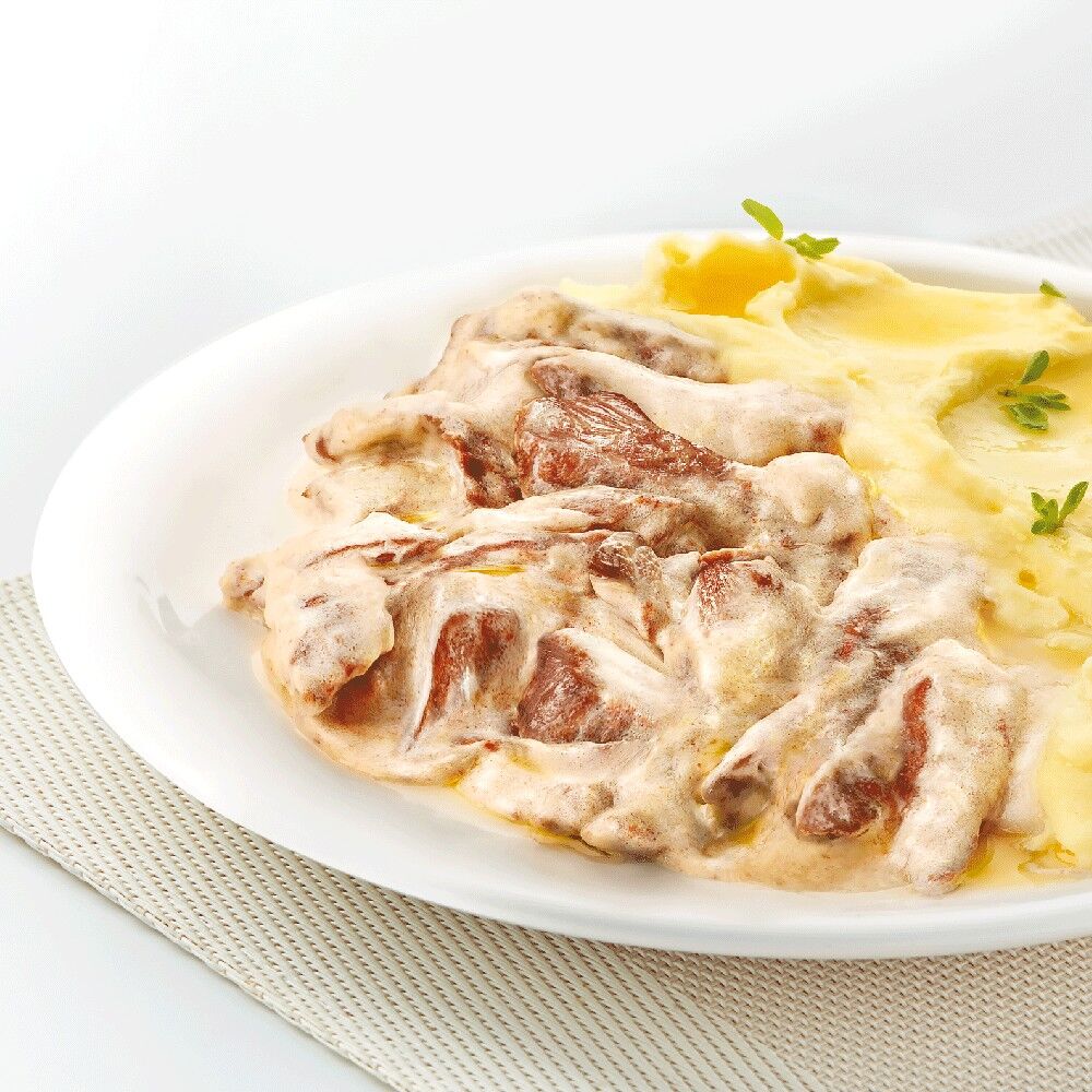 Бефстроганов из говядины с картофельным пюре, «СытоЕдов», 320 гр, готовое замороженное блюдо